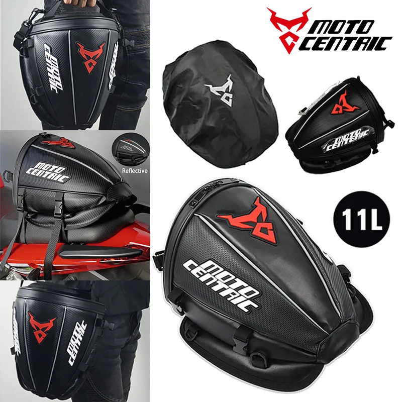 

Motorcycle Rear Seat Bag Carbon Fiber Pattern Motocross Back Seat Bag Waterproof Motorcycle Luggage Bag Motorcycle Accessories