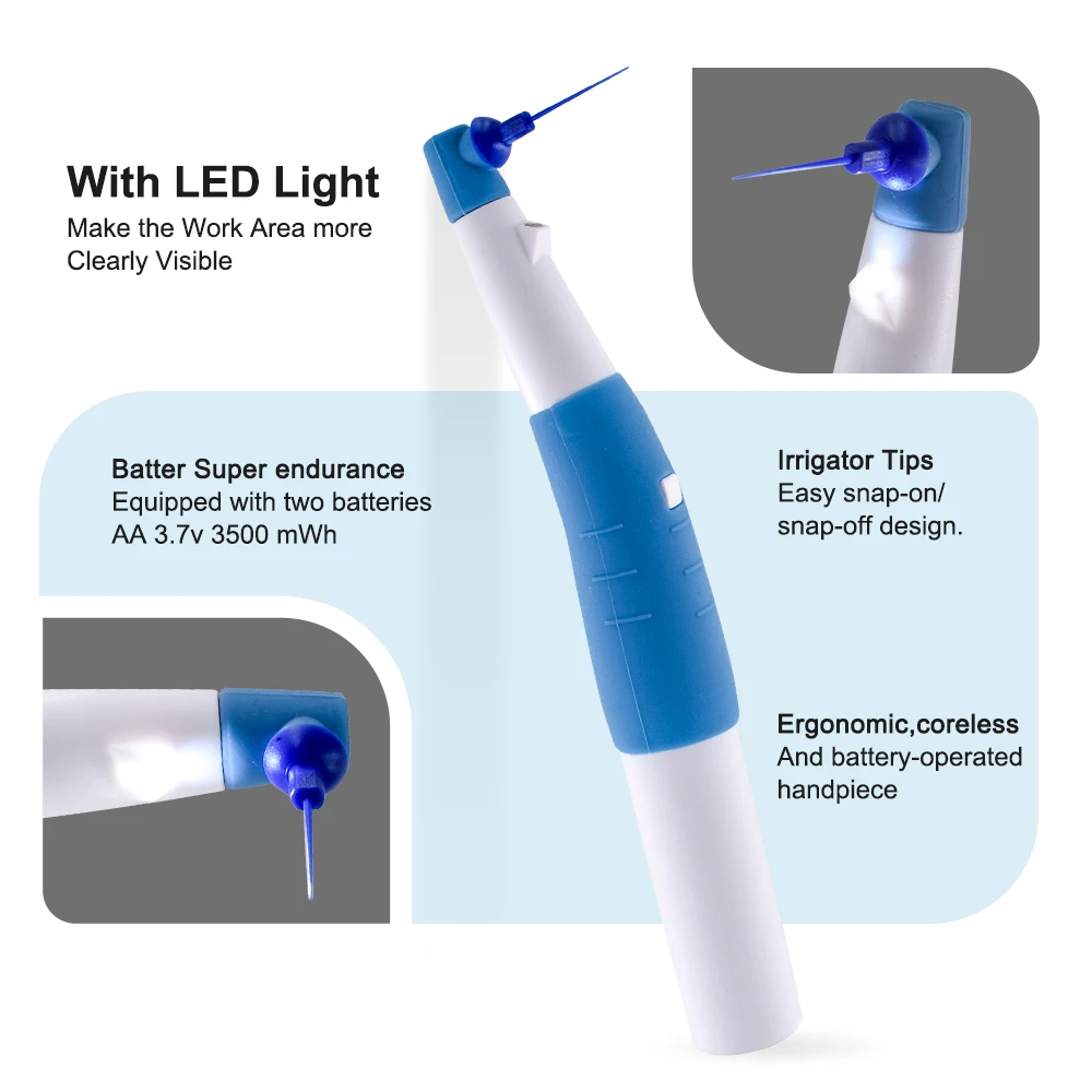 Wireless Dental LED Endo Activator Ultrasonic Endo Irrigator Root Canal Vibration Cleaning Tool with 60pcs Tips view 5