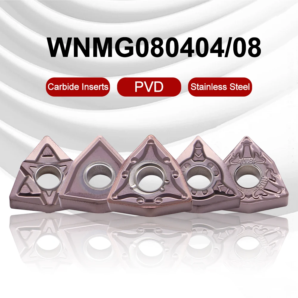 WNMG080404 WNMG080408 Carbide Inserts External Turning Tool CNC Lathe Cutter Peach-Shaped WNMG Full Spec For MWLNR Tool Holder