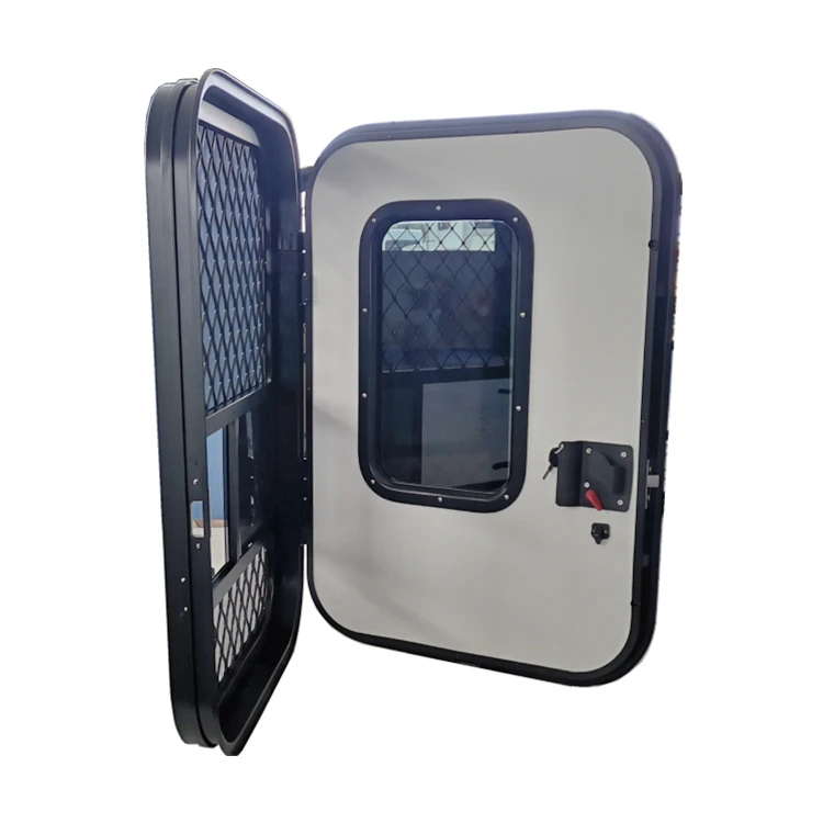 Rugged Aluminum Teardrop RV Travel Trailer Doors, Weatherproof Entry Door with Screen Window for Camper Replacement