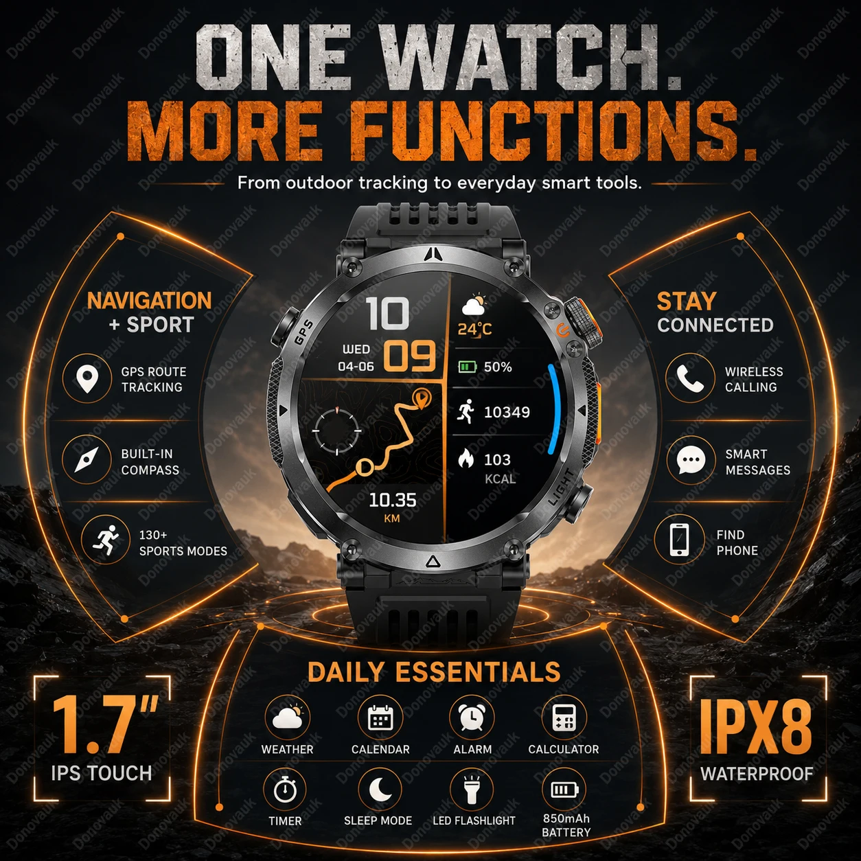 Outdoor Fitness Watch for Men  - Phone Cases Android review and price