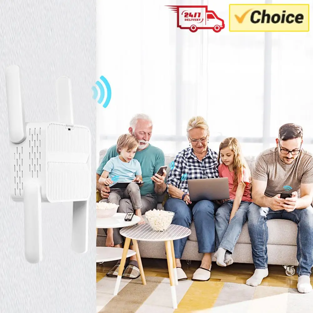 WiFi 6 Repeater Extender 1500Mbps WiFi 6 Range Extender Dual Band 2.4G/5GHz WiFi 6 Amplifier 4*2dbi Antennas Long Range Amplifer