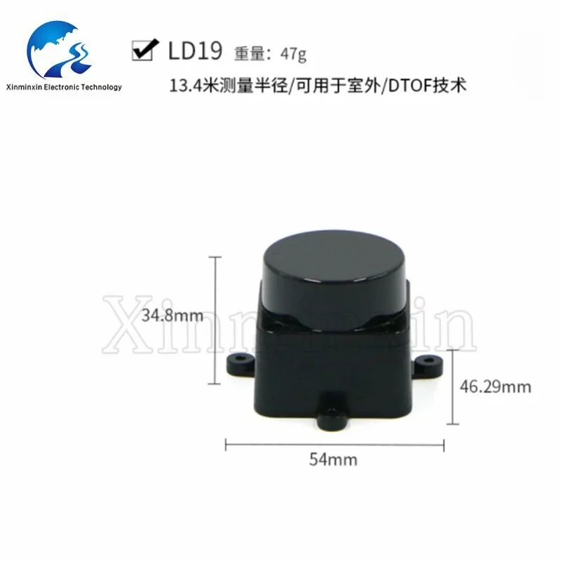 1 PCS For DTOF Lidar LD19 Radar Kit 360° Ranging Radar Scanner Frequency 4500Hz Resistance TOF Flight Time Ranging Senso