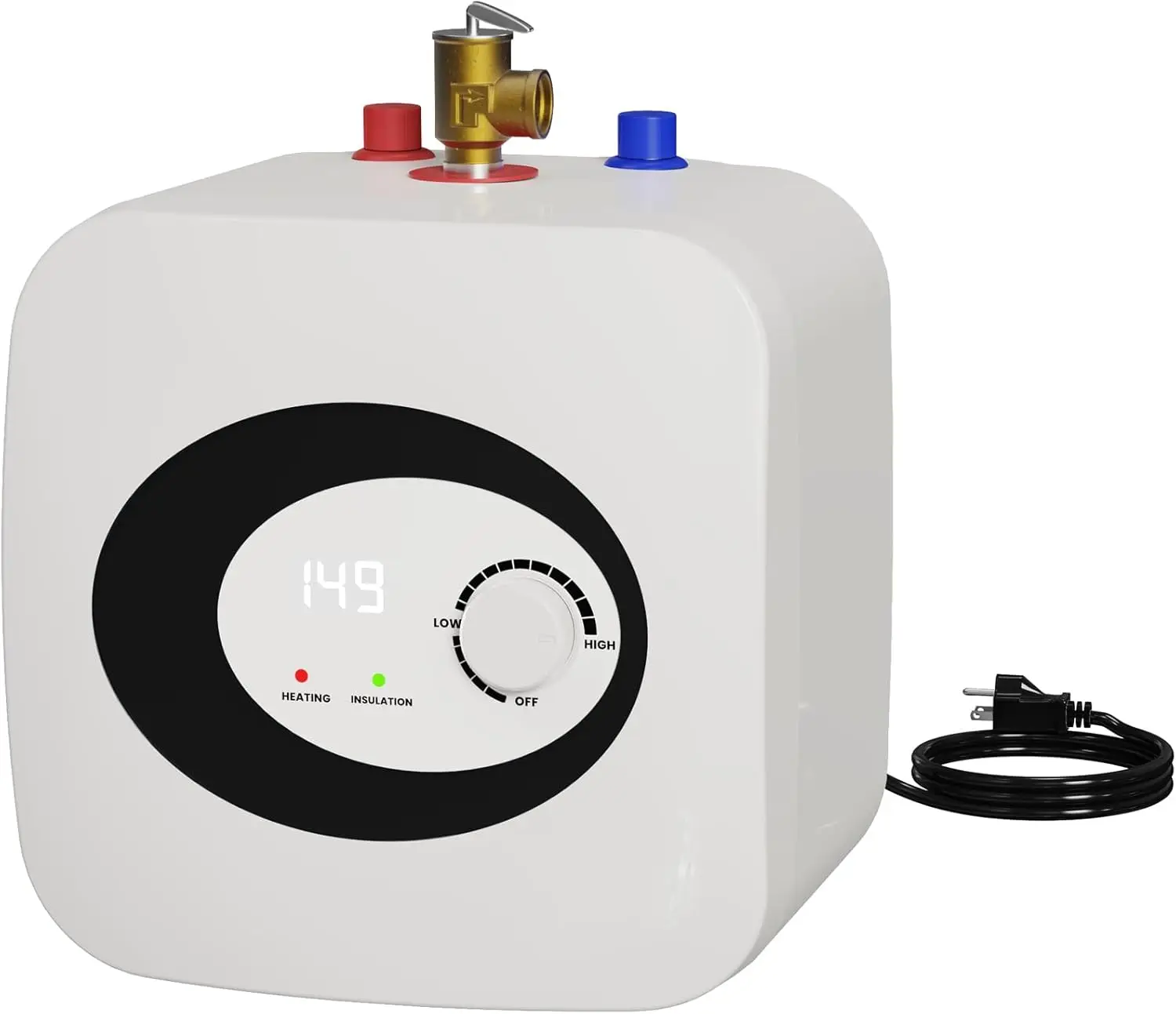 2.5 Mini Tank Electric Water Heater, 110V 1500W Under Sink Instant Hot Water Heater with Pressure Release Vavle,