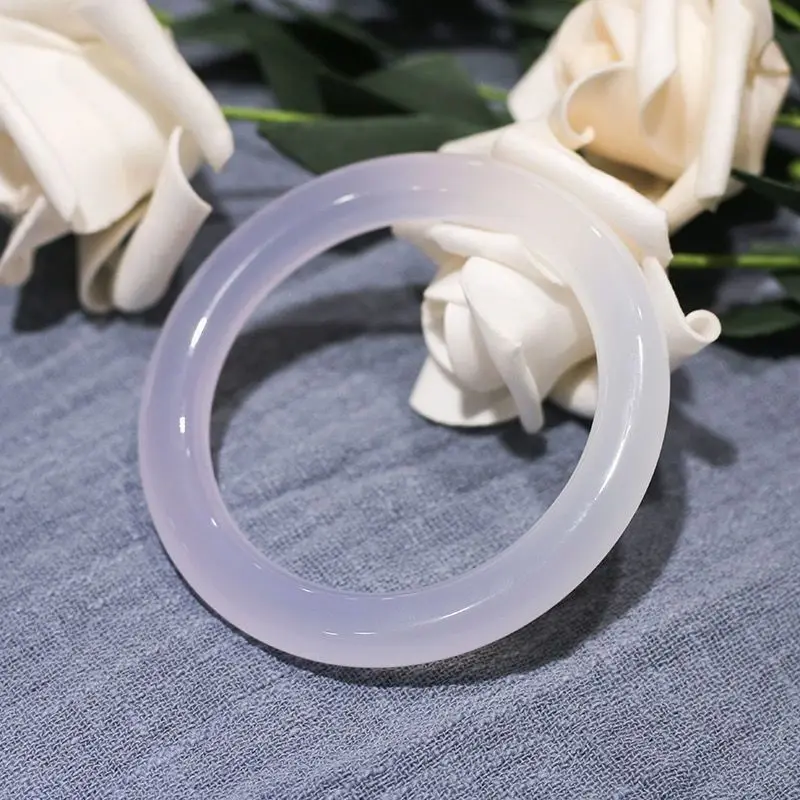 

Genuine white ice jingle round bar ice seed floating flower clear water bracelet women's model