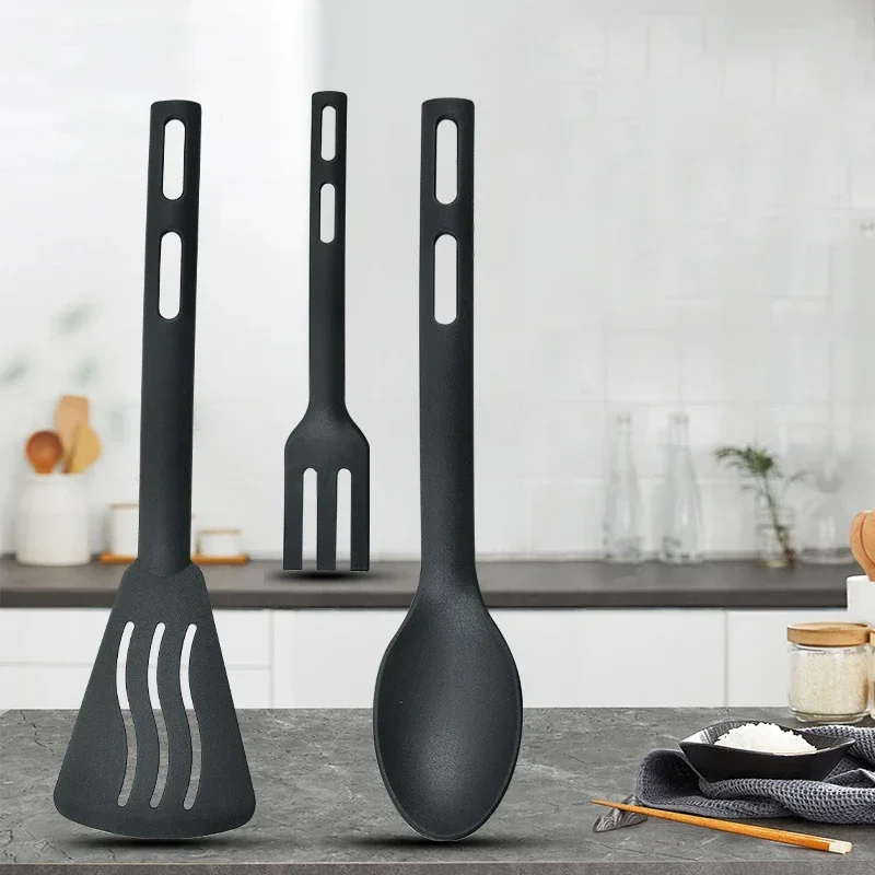 Utensils Set Serving Cooking Kitchen Cutlery Spoons Silicone Kit Spatula Tableware Portable Camping Plastic Slotted Flatware