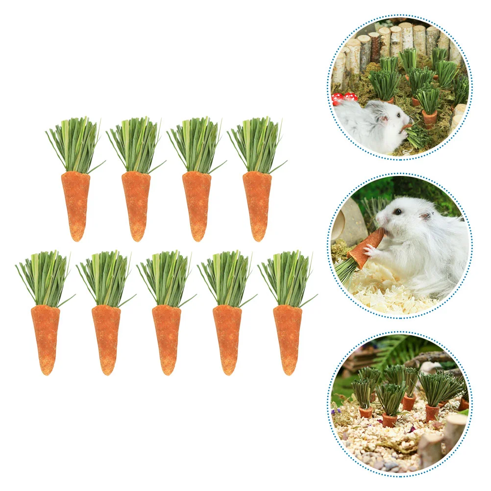 

9 Pcs Toy Carrot Teething Sticks Hamster Rabbit Molar Toys Pet Chew Plaything Small Animals Carrots Bunny Treats