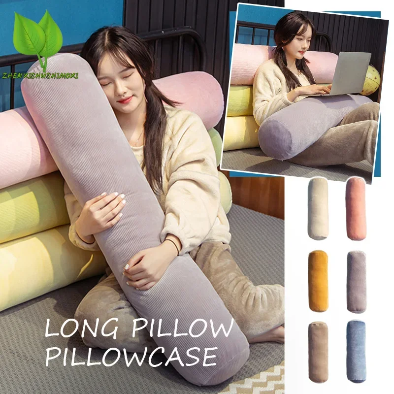 

Cylindrical Pillow Soft Long Pillow Corduroy Comfortable Pillowcase Neck Bolster Roll Headrest 1pc