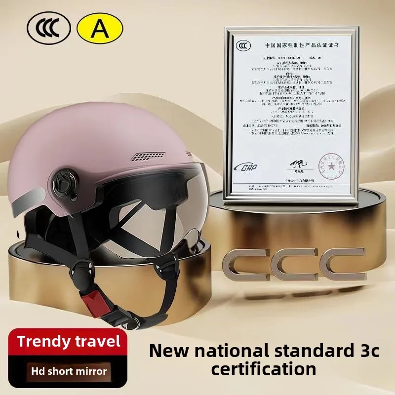 Kask rowerowy z certyfikatem 3C, męski i damski, dla dorosłych i dzieci, z motywem kreskówkowym, na rower elektryczny, motocykl, kask otwarty z goglami.