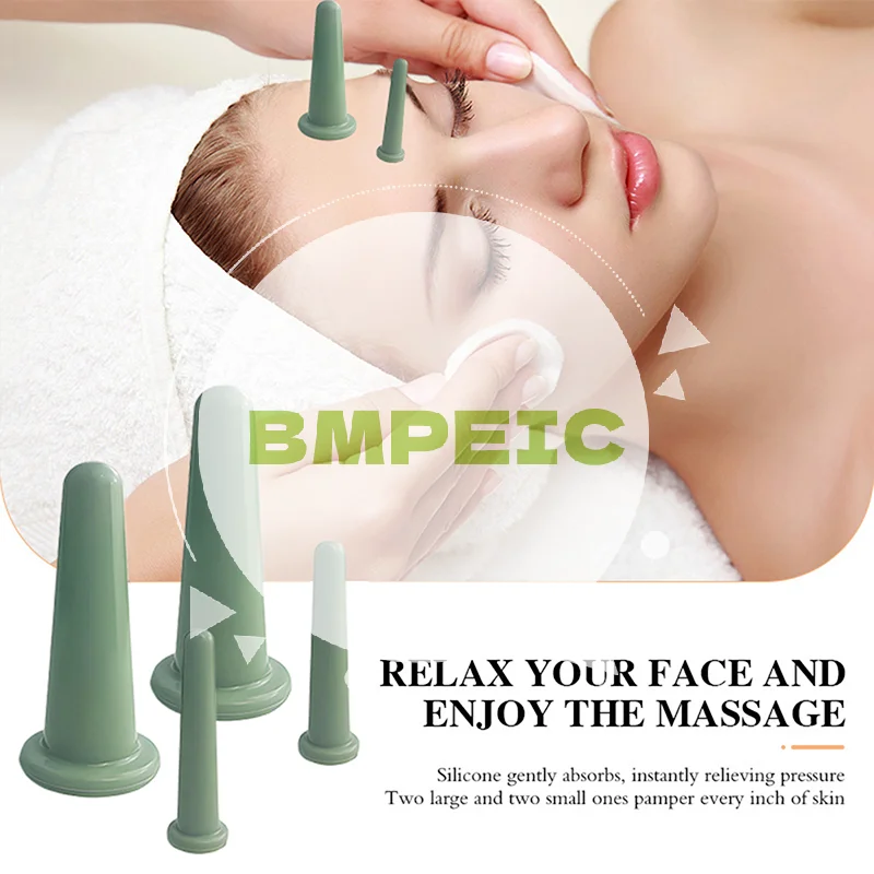 

Silicone Vacuum Cupping Massage Jars Anti Cellulite Massage Facial Suction Cups Face Neck Lift Skin Scraping Guasha Anti Wrinkle