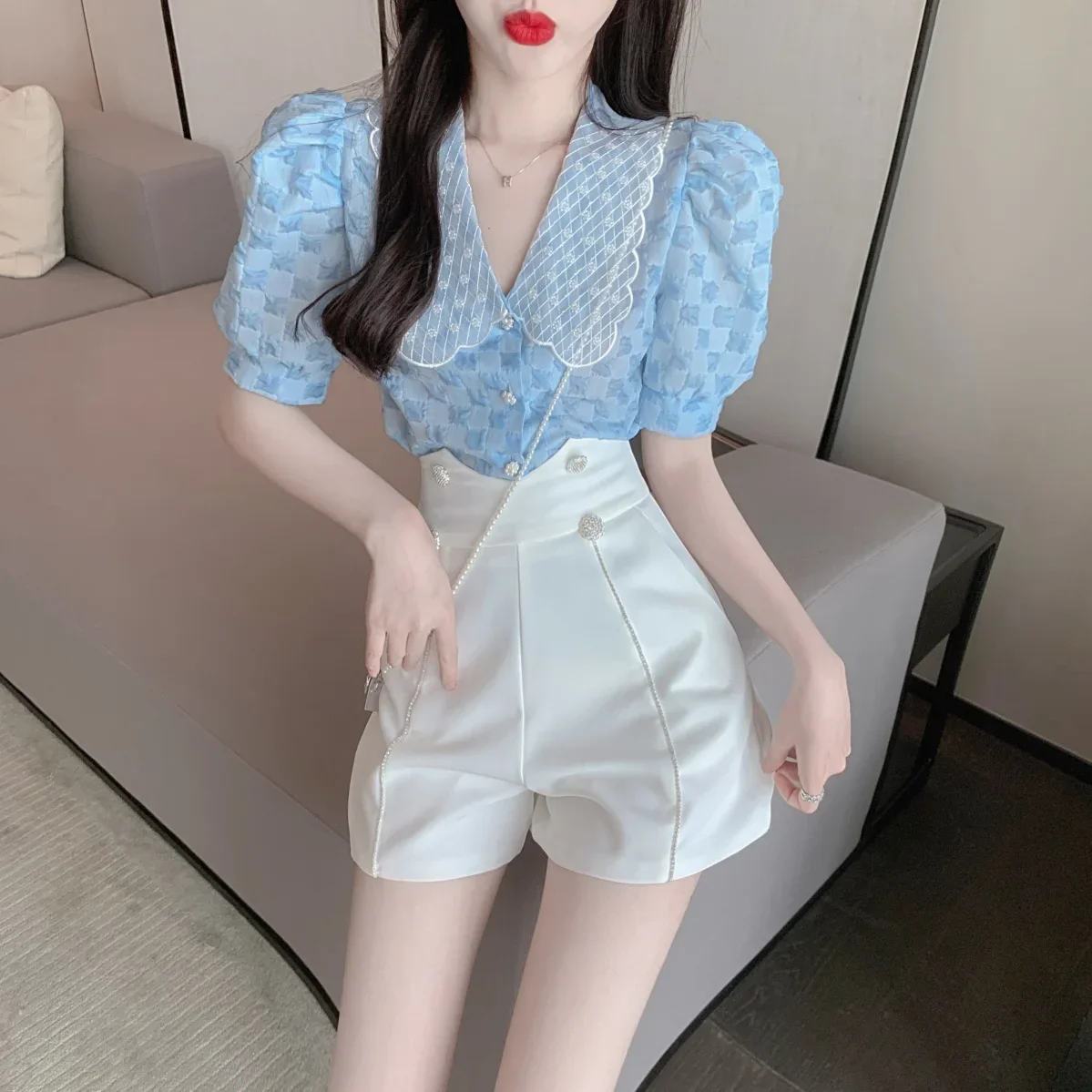 Short Sets For Women 2 Pieces Chic And Elegant Summer Woman Shorts Formal Ensembles Cheap Korean Style Offers Full Classic Kit