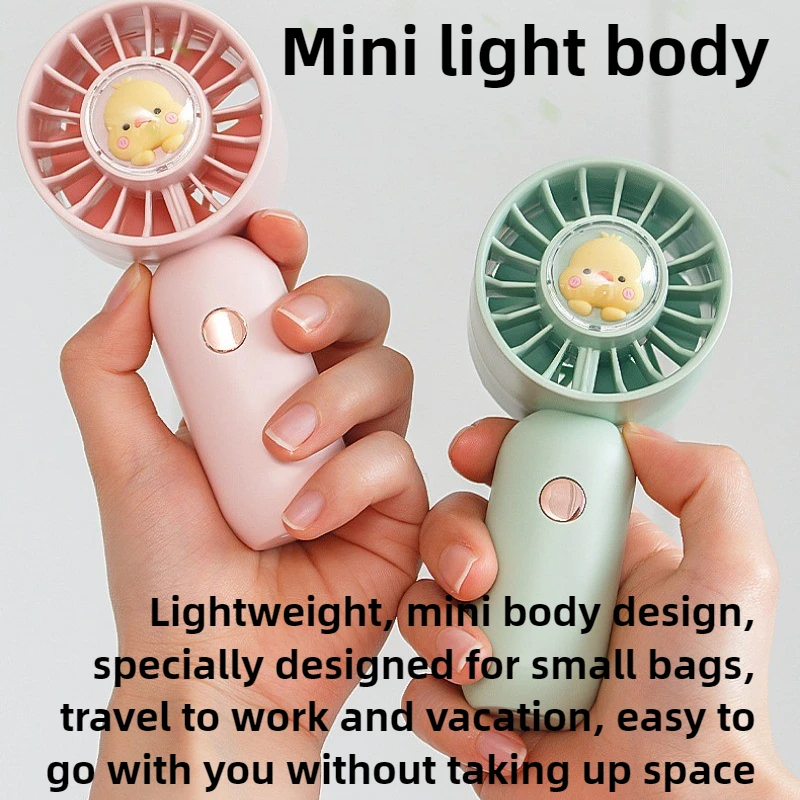 Новый ручной вентилятор с 3-ступенчатым ветром и длительным сроком службы, USB-вентилятор с беспроводной зарядкой, портативный студенческий домашний мини-вентилятор, свет, звук, настольный компьютер