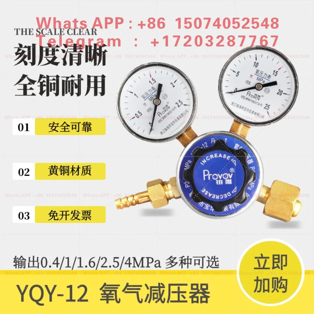 Oxygen pressure reducer All copper pressure regulator YQY-12 liquid oxygen bottle pressure gauge O2