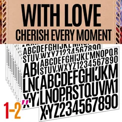 1+2 Inch Mixed Alphabet Number Stickers DIY Words 3 Pages Letter Sticker for Bulletin Board Mailbox DIY Crafts Art Making Decor