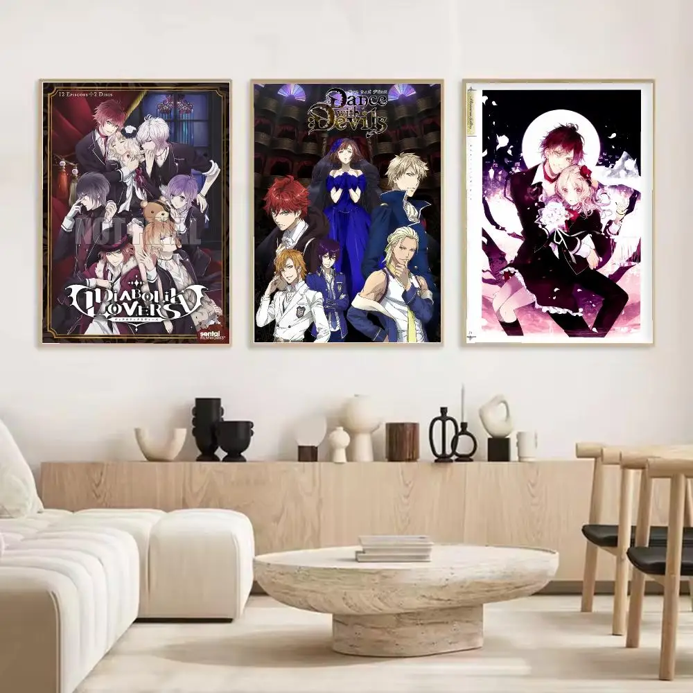 Anime Diabolik Lovers Painting Calligraphy Stylish Canvas Poster Wall Art for Living Room Bedroom Cafe Office Decor Gift