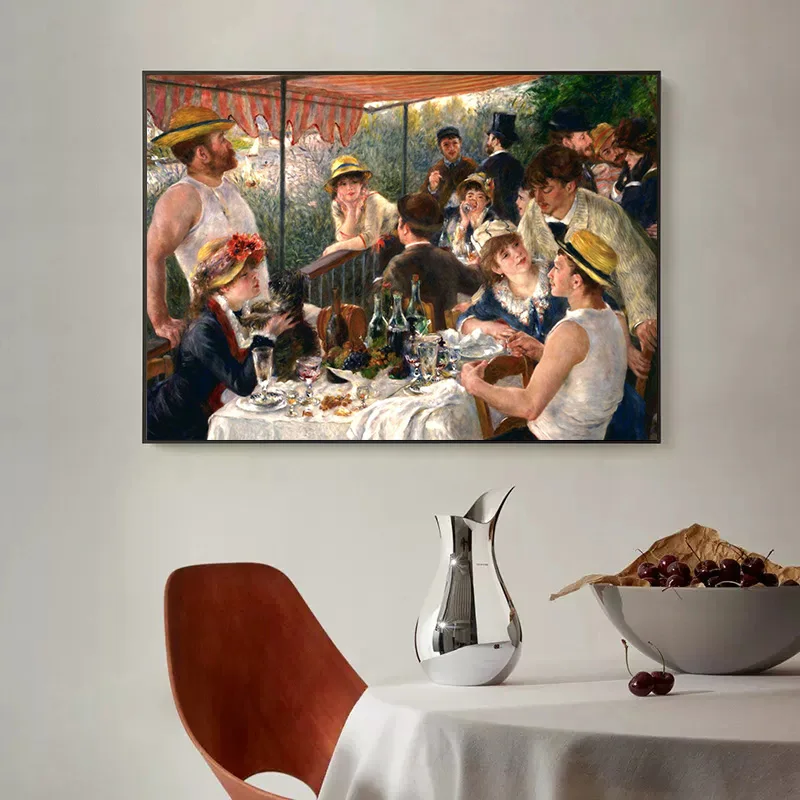 Famous Artist Pierre Auguste Renoir Art Poster Canvas Painting Lunch of the Boating Party Vintage Wall Print For Room Home Decor