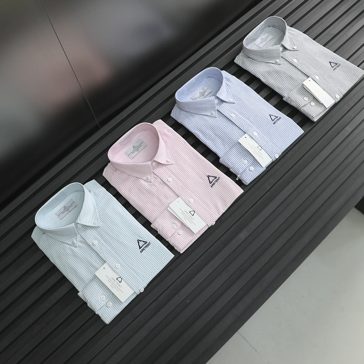 

Ox Fabric Long Sve irt Men's Busin School Sle Point Collar Fre Stripe Pattern High Quali Cotton Polyester B...