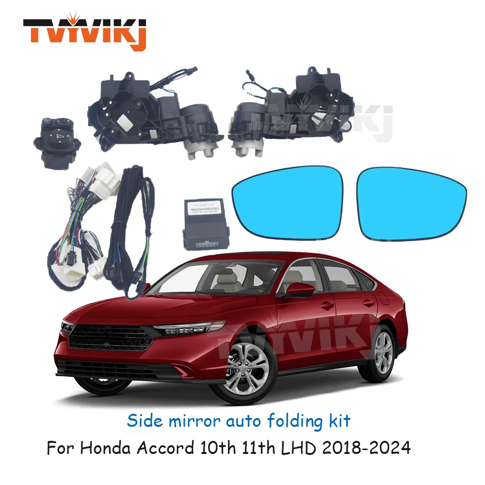 Side Rearview Mirror Auto Folding Motor Upgrade kit Module For Honda Accord 10th 11th LHD 2018-2024 Wide angle view car mirrors