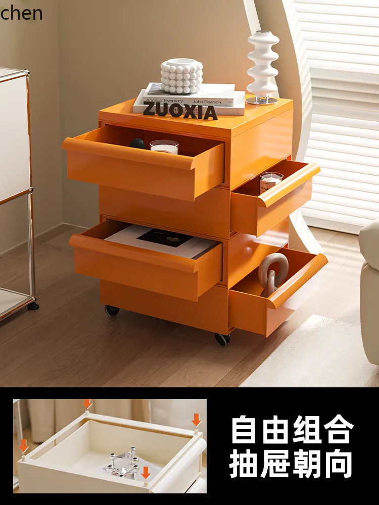 ZML Bedside Cabinet Side Cabinet Mobile Storage Vintage Simple Modern Small Cabinet