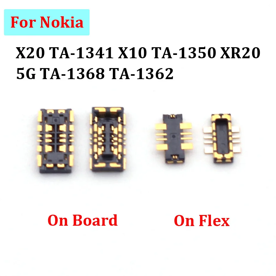 2Pcs Inner Battery Flex Jack FPC Connector Clip Holder Plug On Board For Nokia X20 TA-1341 X10 TA-1350 XR20 5G TA-1368 TA-1362