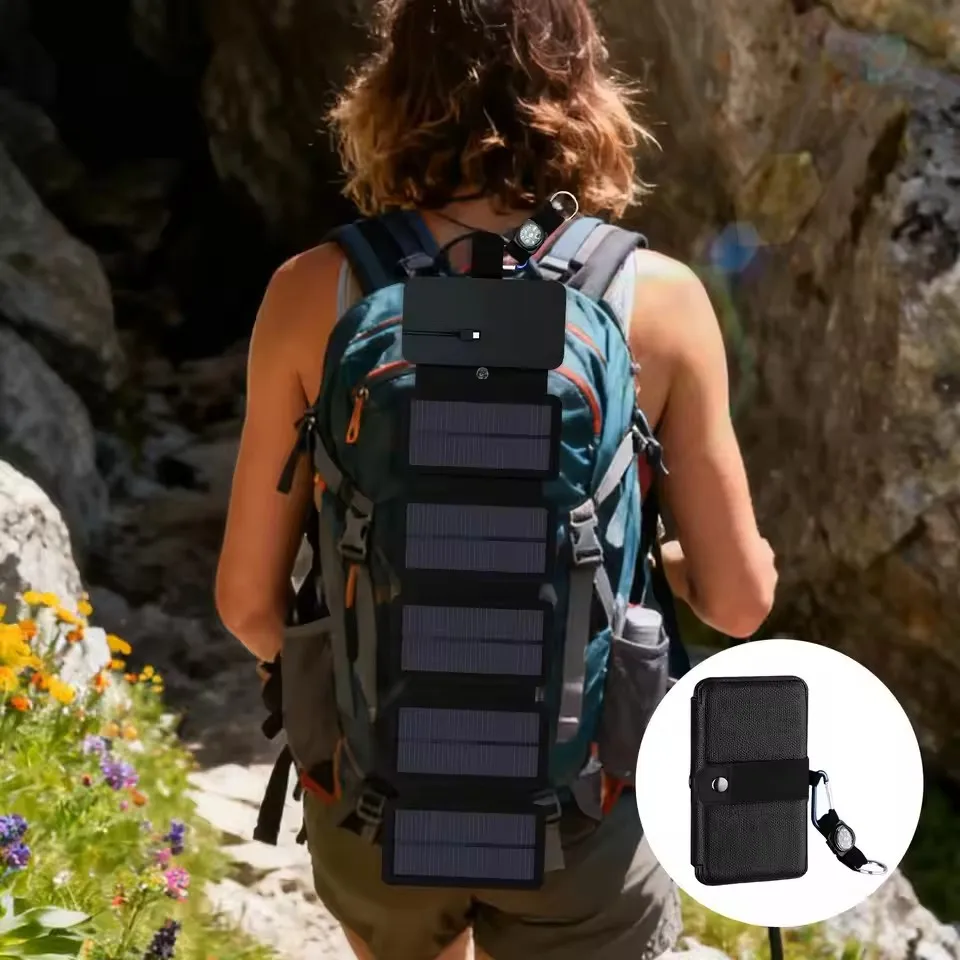 Outdoor Folding Multifunctional Portable Solar Charging Panel Foldable 5V 1A USB Output Device Camping Tool High Power Output