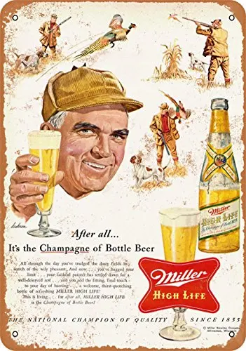 

Металлический знак-1954 пиво Miller и охота фазана-винтажный вид