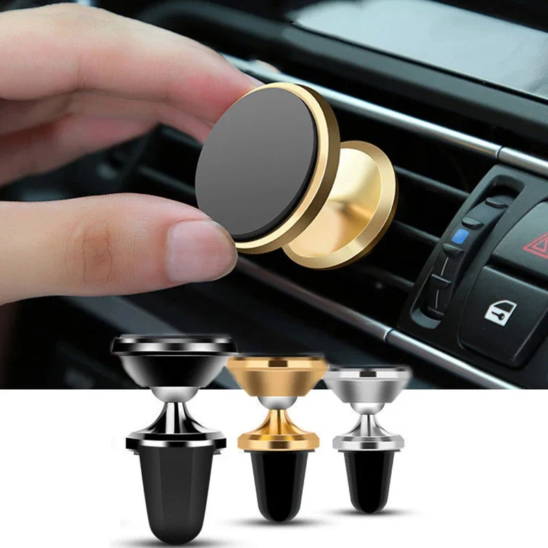 

Universal Magnetic Car Phone Holder Stand For iPhone Samsung Magnet Mount Round Dashboard Holder Air Outlet Bracket Car interior