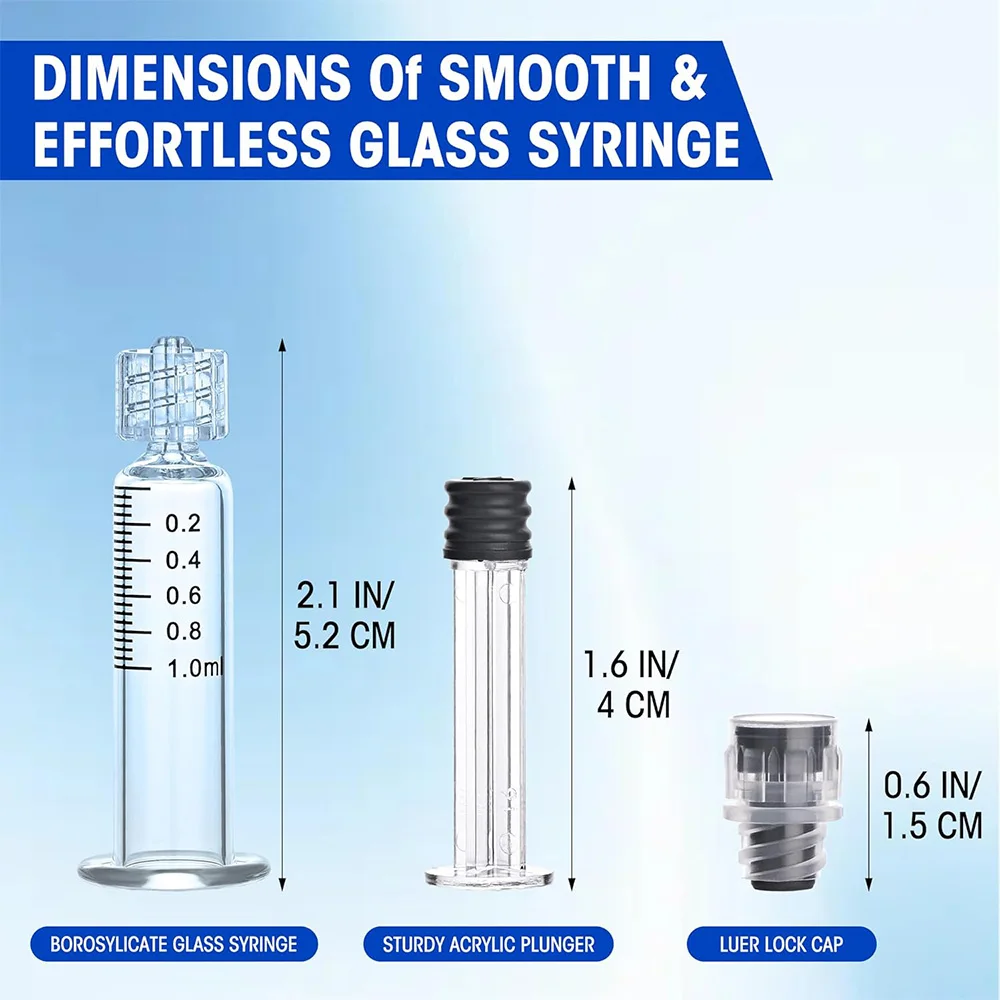 1ml Glass Luer Pet Food Measuring Tool Reusable Glass Measuring Tool for Arts and Crafts, Thick Liquids, Oil, Glue, Ink view 4