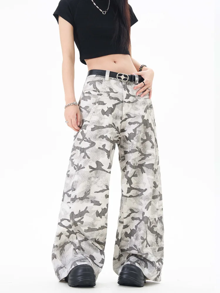 

Американские рабочие брюки в стиле ретро, мужские свободные широкие брюки Fem, повседневные брюки свободного кроя, хлопковые парусиновые брюки-карго