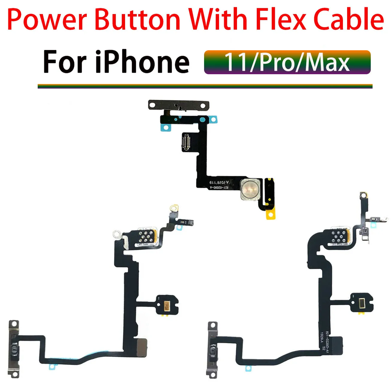 Power ON OFF Button Flashlight Flex Cable With Bracket For iPhone 11 Pro Max Replacement Parts