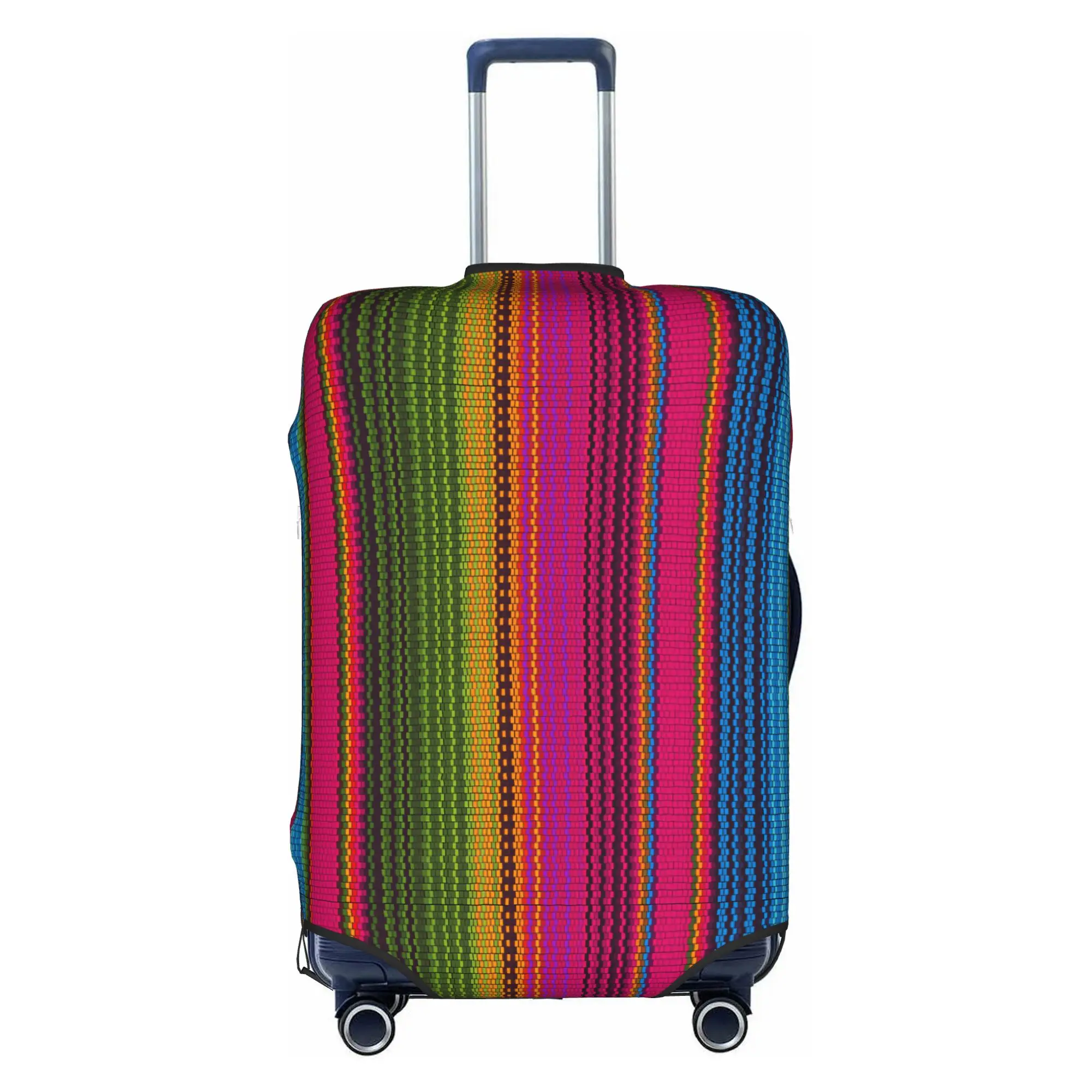 Mexican Serape Cinco De Mayo Suitcase Cover Dust Proof Colorful Geometric Stripes Luggage Protective Covers for 18-32 inch