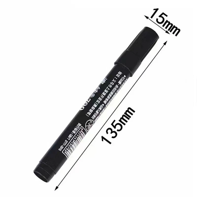 100pcs Permanent Marker Pen Waterproof Ink Fine Point Black Blue Red Oil Ink 1.5mm Round Toe Fine Color Marker Pens