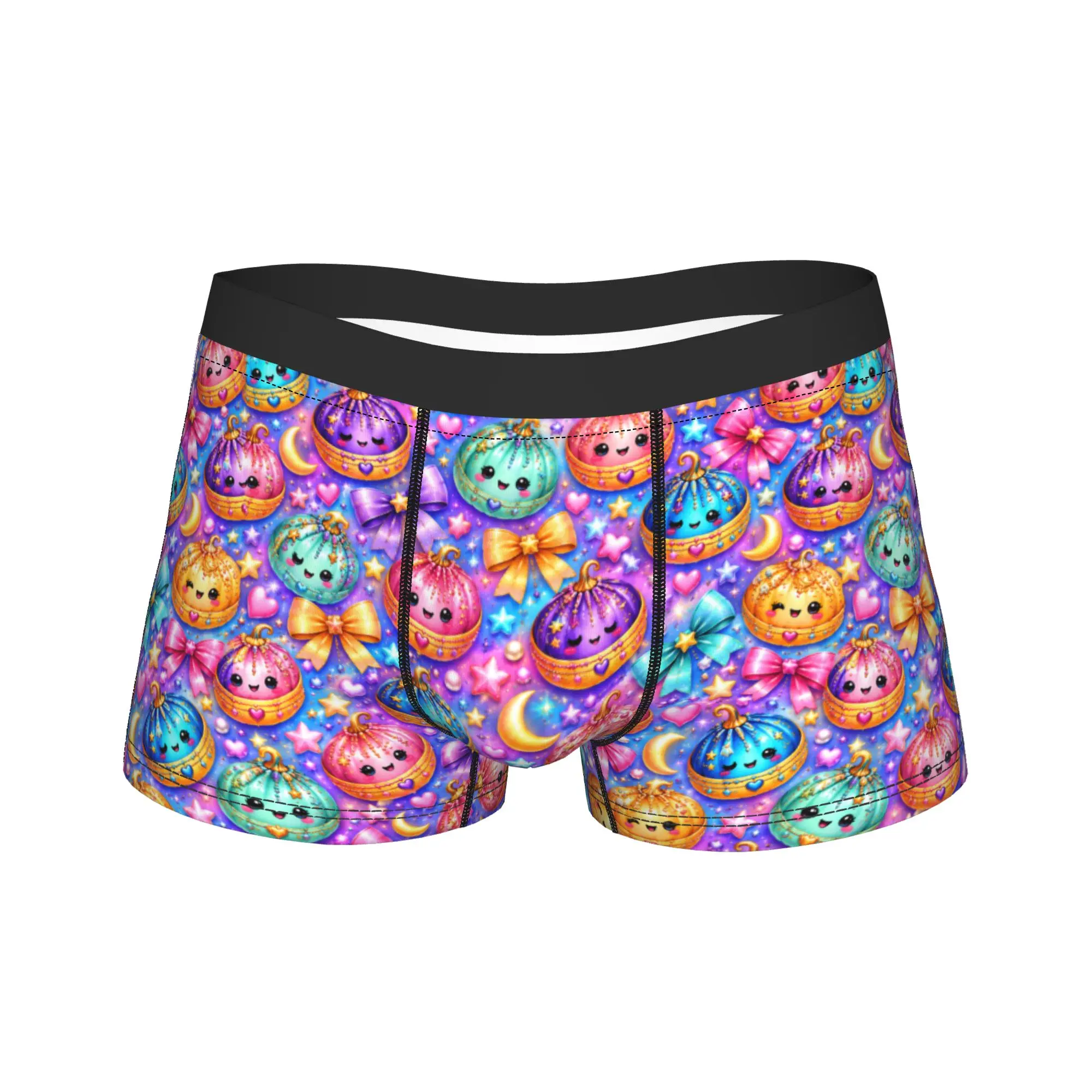 Rainbow Halloween Pumpkin Underwear  Male Boxer Brief Elastic Trunk Trenky Design Plus Size Panties