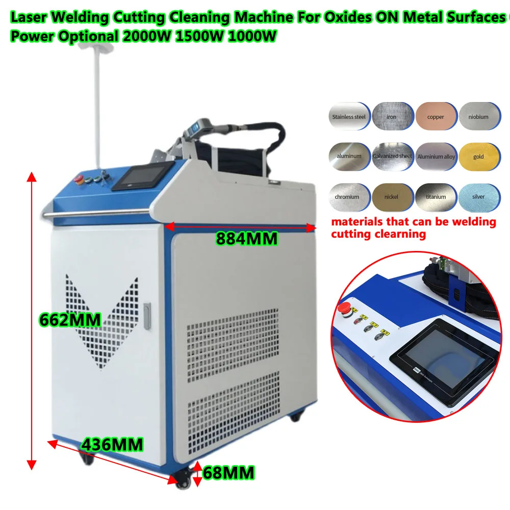 2KW 1.5KW 1KW Laser Welding Machine Handheld 3In1 Cutting Cleaning Welder For Stainless Steel Gold Silver Oxides Cutter Descale