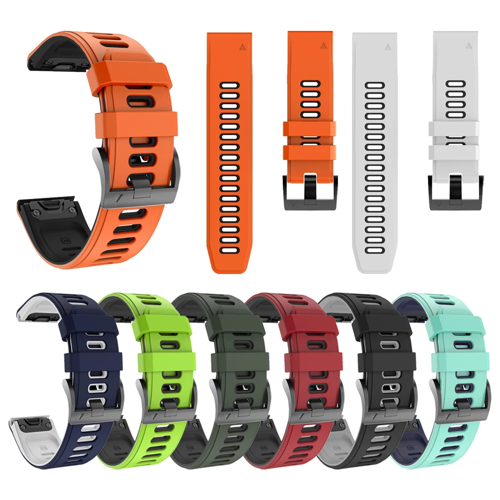 For Garmin Fenix 6 6X Pro 5X Plus 6S 5S QuickFit 26 22 20mm Watch Bands Sport Silicone Strap For Descent Mk2/Enduro/TACTIX DELTA