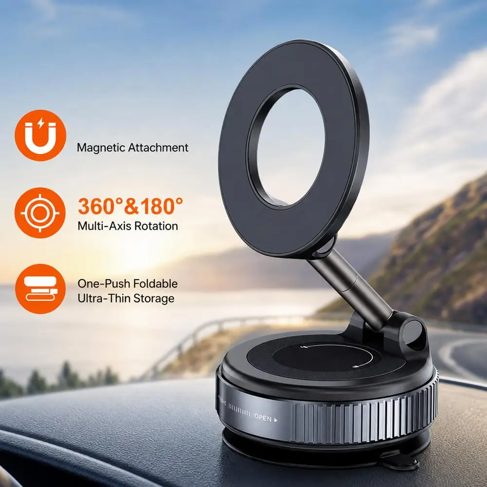 Foldable Magnetic Car Phone Holder 360° Adjustable Desk & Dashboard Mount Universal Smartphone Stand