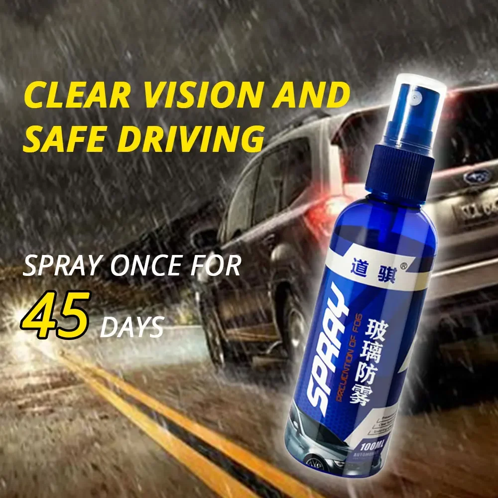 

100ml Car Windshield Glass Antifogging Agent Glass Hydrophobic Coating Cleaner Waterproof Rainproof Anti-Fog Treatment