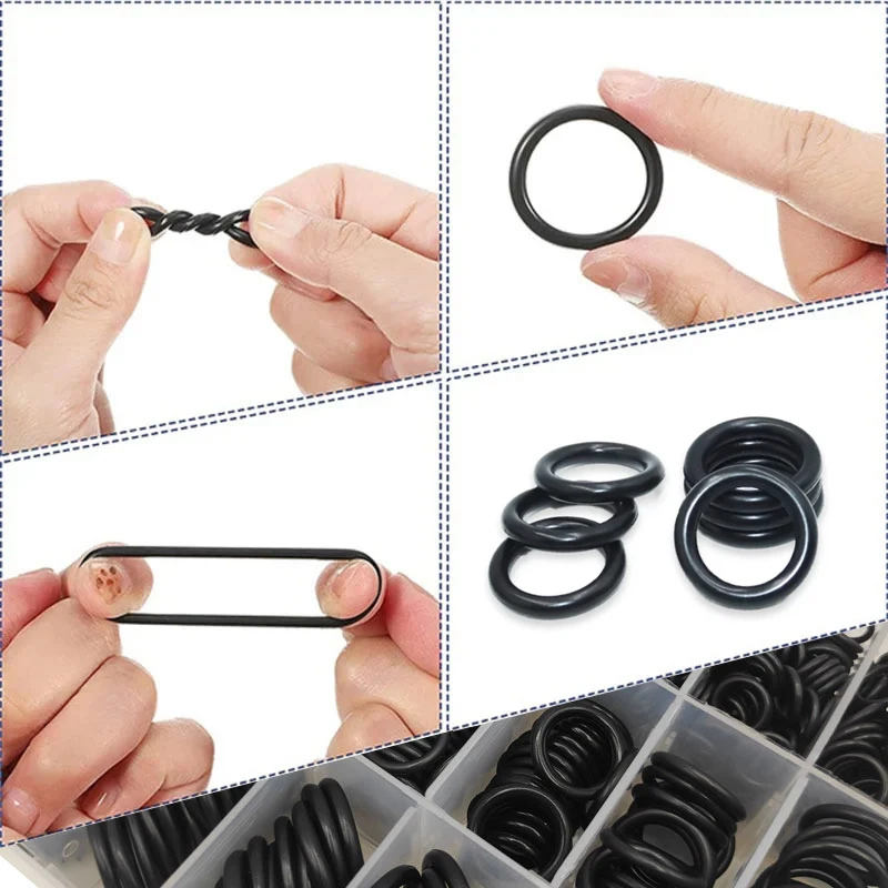 Creamily Rubber Seal Ring Oil Sealing Grommet Gasket For Automotive Plumbing Faucet Ring Shim Washer Black O-Ring Assortment Set