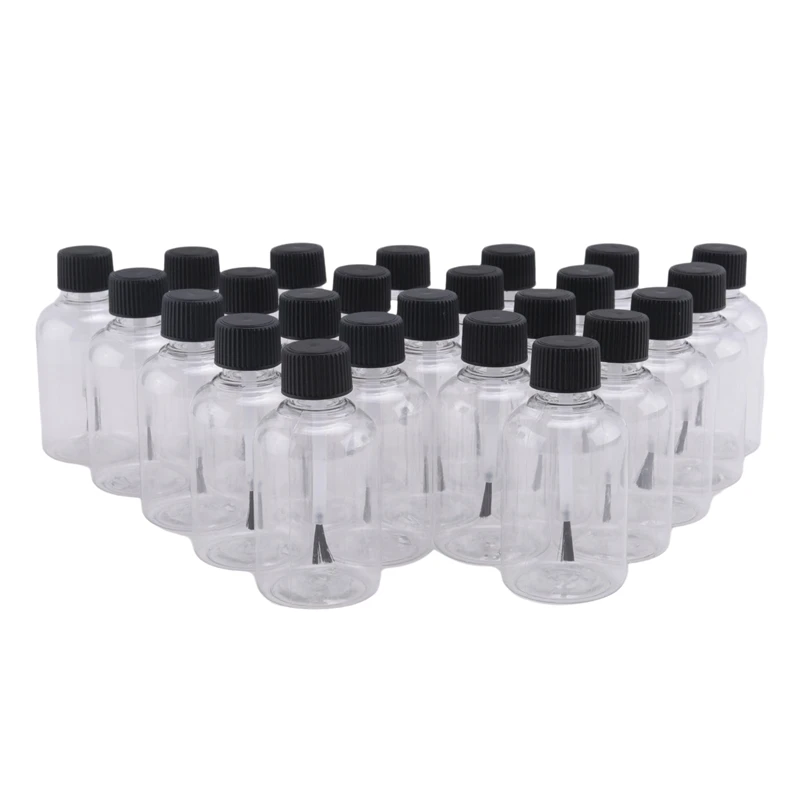 Бутылки с клеем, 24 шт., пластиковые пустые бутылки с клеем с кисточками, 1,7 унции, художественные пустые бутылки