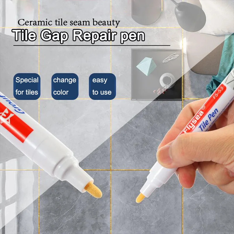 Waterproof White Grout Tile Pen Wall Grout Restorer Marker Pen for Bathroom Wall Floor Decontamination Seam Repair Pens