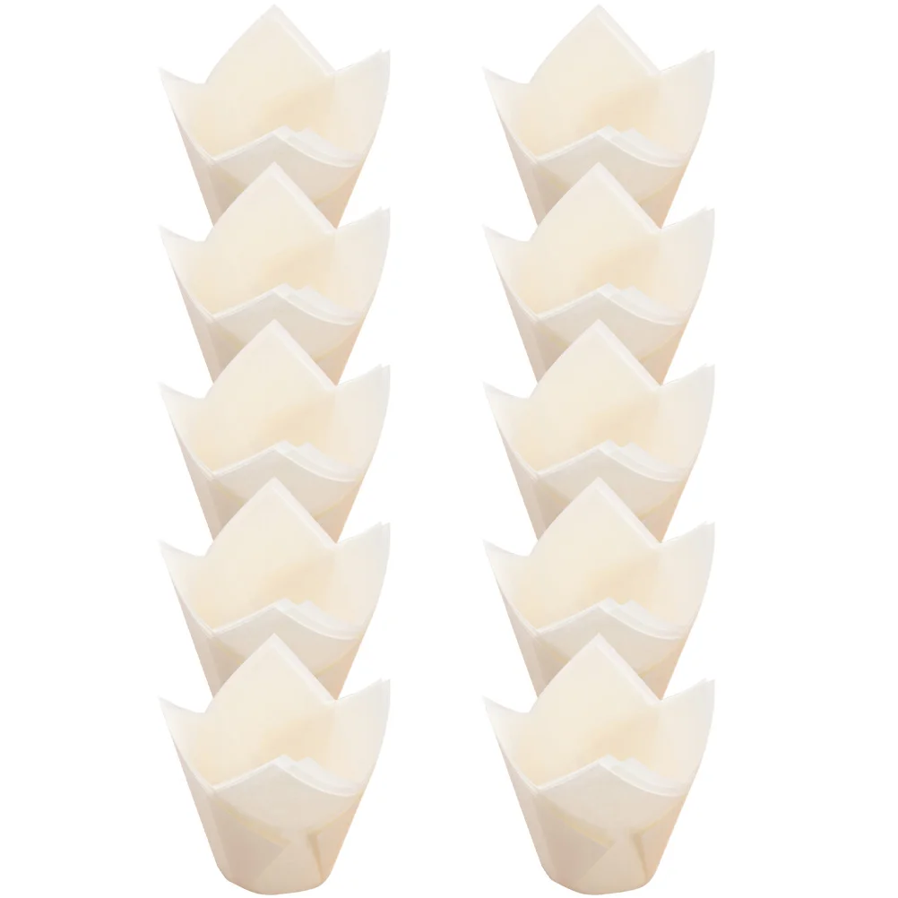 

200 Pcs Cake Cups Baking Set White Disposable Liners for Bakery Home Party Decorative Nonstick Holders Kitchen Supplies