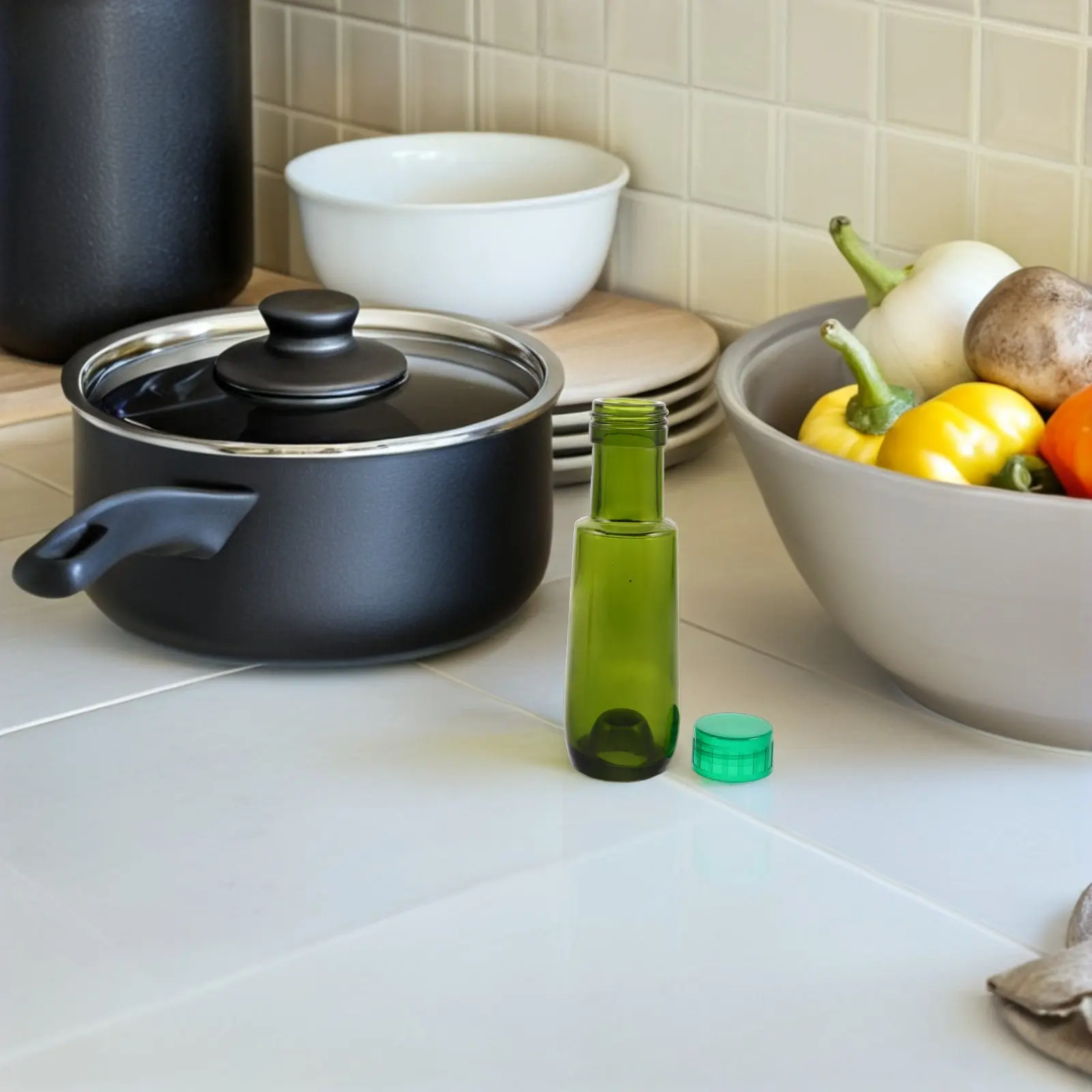 Botella de vidrio para aceite de oliva, tapa a prueba de fugas, Mini tarro de especias, dispensador de aceite de cocina portátil de 100Ml, condimento para cocina al aire libre, 2 uds.