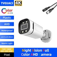HD 24H Night Vision Full Color AHD Camera 4K 5MP 4MP 1080P Array Warm Light Outdoor For Waterproof Bullet CCTV  Coaxial Camera
