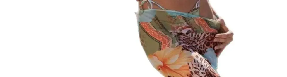 Summer Essentials European and American printed triangle cup sexy quick-drying blouse long skirt bikini three-piece set