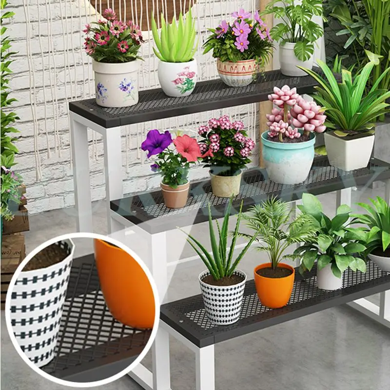 Flower Stand Plant Stand 2/3/4Tier Flower Shelf Planter Rack Storage Organizer Display Indoor Garden Balcony Floor-standing Rack