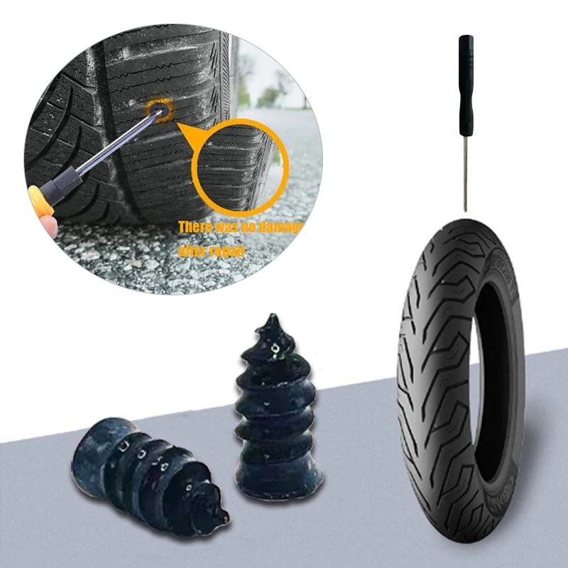 20PCS Vacuum Car Tyre Repair Rubber Nail Set Universal Tire Screw Tubeless Repair Tools Accessories Kit for Motorcycle Truck