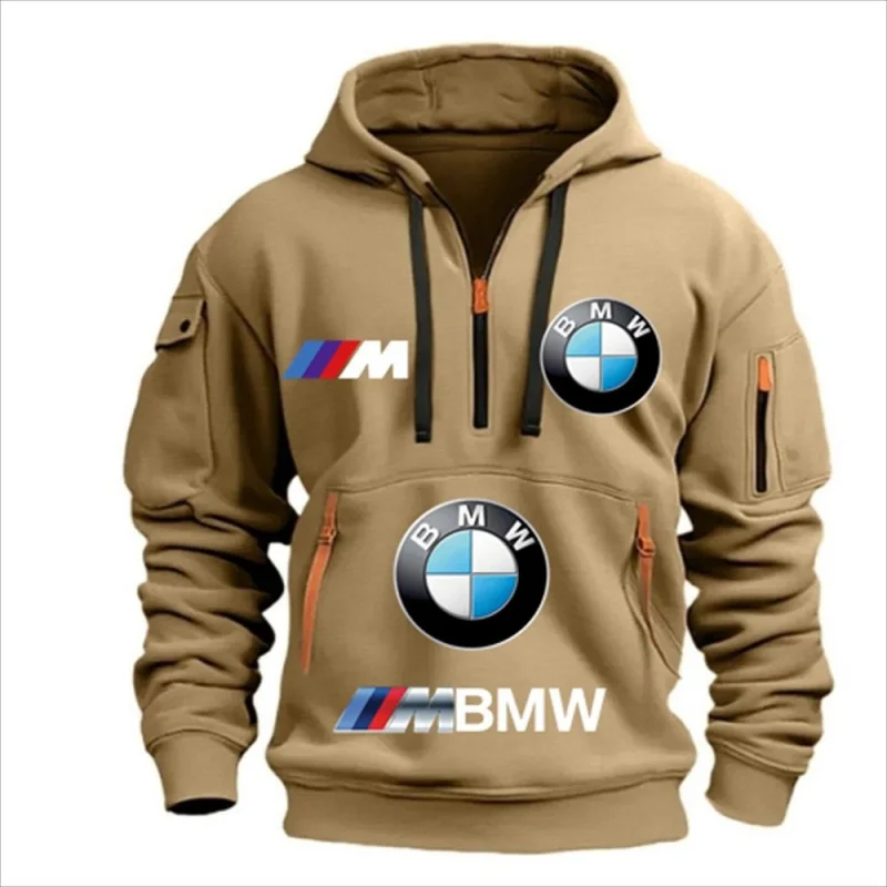 Cross-border new arriv2025korean BMW outerwear sweater trendy casual fashion sports all-match men's fleece padded coat