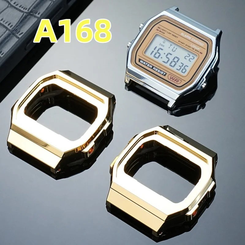 

Для серии Casio A168 жесткий резиновый корпус модифицированный высококачественный пластиковый корпус золотой сменный корпус аксессуары для часов