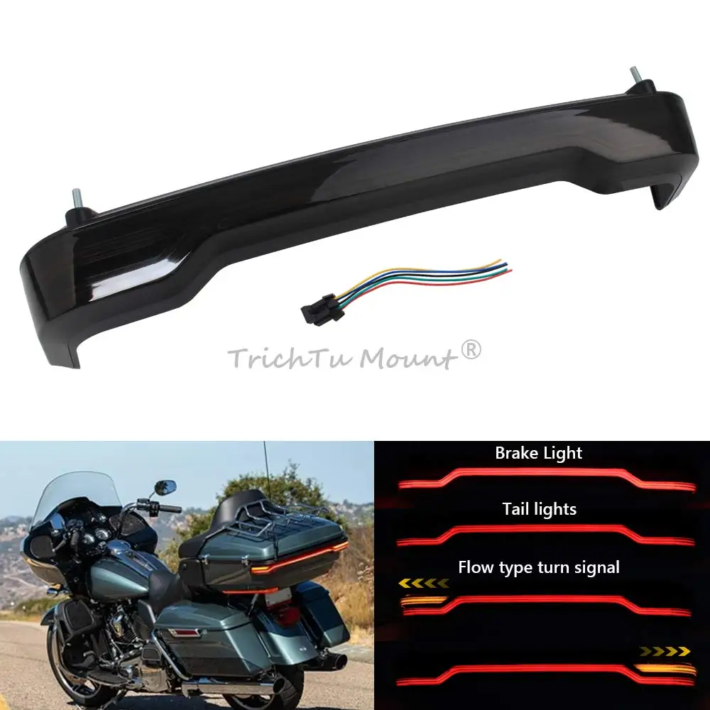 Motorcycle Rear Trunk LED Light Tour Pack Brake Turn Signal Tail Lamp For Harley Electra Glide Ultra Limited FLHTK 2014-2023