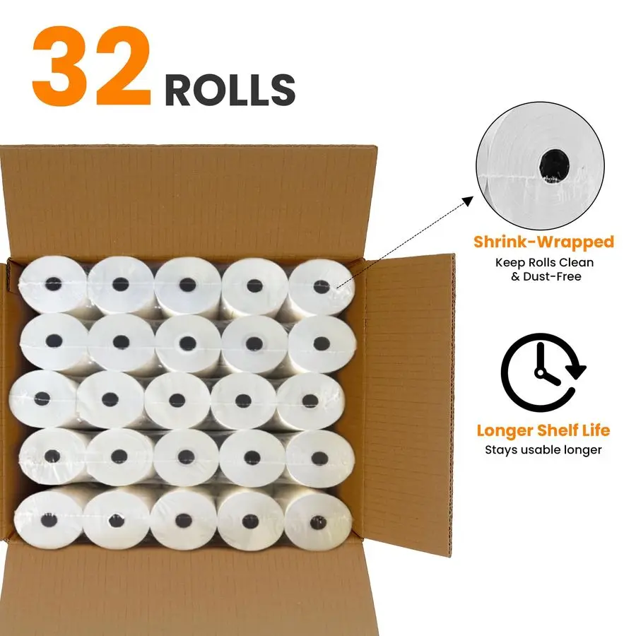 Rolls 2 Ply Kitchen Printer Paper White Yellow Carbonless Rolls 3 x 95 Feet Receipt RollsCompatible with Star SP700 Printer Pape